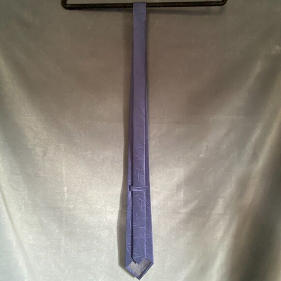 Blue 100% Silk Handmade Geometric Jacquard Tie - Picture 9 of 11